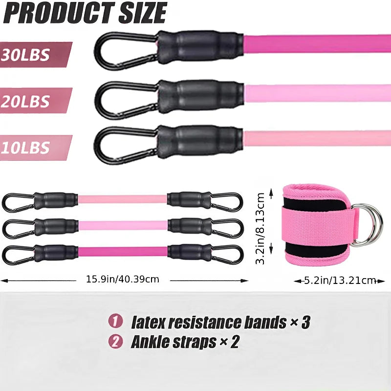 Ankle Straps Resistance Bands Set Fitness Workout Exercise
